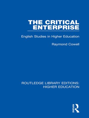 cover image of The Critical Enterprise
